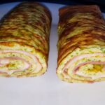 Brazo de calabacín relleno receta fácil con jamón y queso