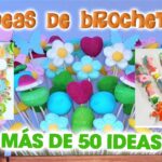 Brochetas de chuches con forma de flores para sorprender a tus invitados