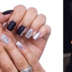 Combinaciones de colores de uñas perfectas para lucir con vestido blanco y negro