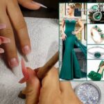 Combinaciones de colores para uñas que complementan tu vestido verde botella