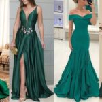 Deslumbra en la boda con un elegante vestido verde botella