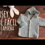 Tejido de chaqueta de punto con capucha para bebé tutorial y patrón