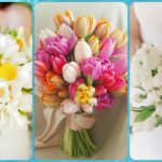 Un ramo de novia radiante con tulipanes frescos y elegantes